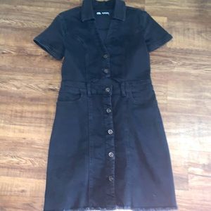 Black denim (super stretchy) Zara mini dress